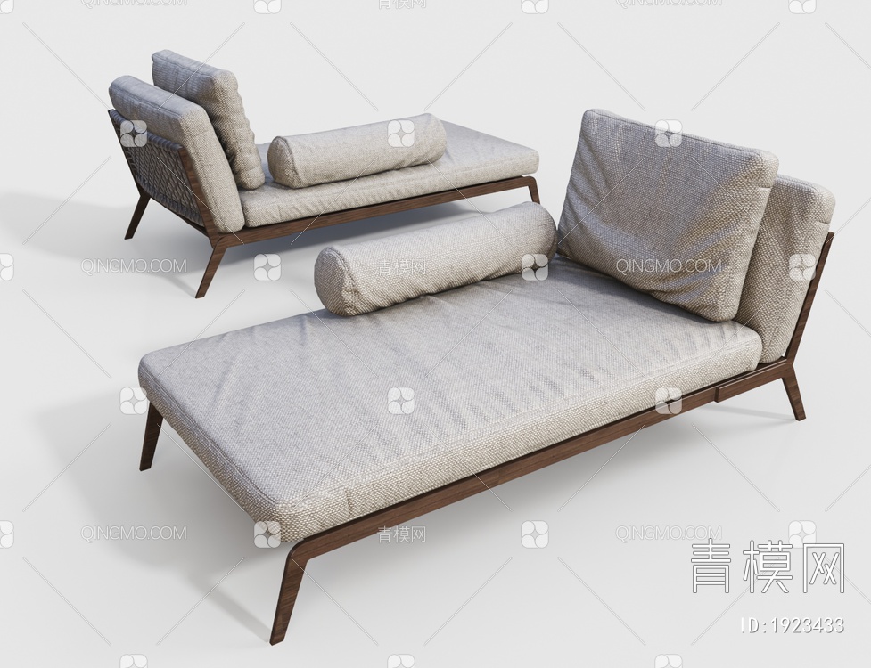 布艺贵妃椅单人沙发3D模型下载【ID:1923433】