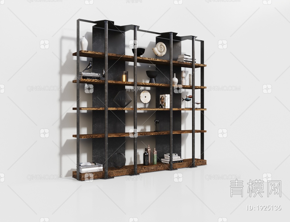 复古风金属装饰柜置物架3D模型下载【ID:1925136】