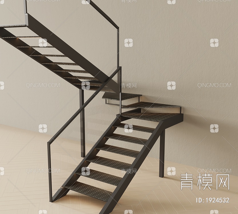 花纹板楼梯SU模型下载【ID:1924532】