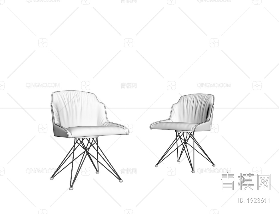 黑色真皮休闲椅3D模型下载【ID:1923611】