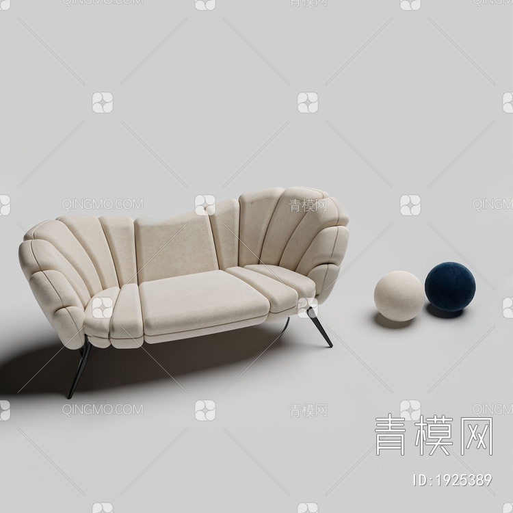 双人沙发3D模型下载【ID:1925389】