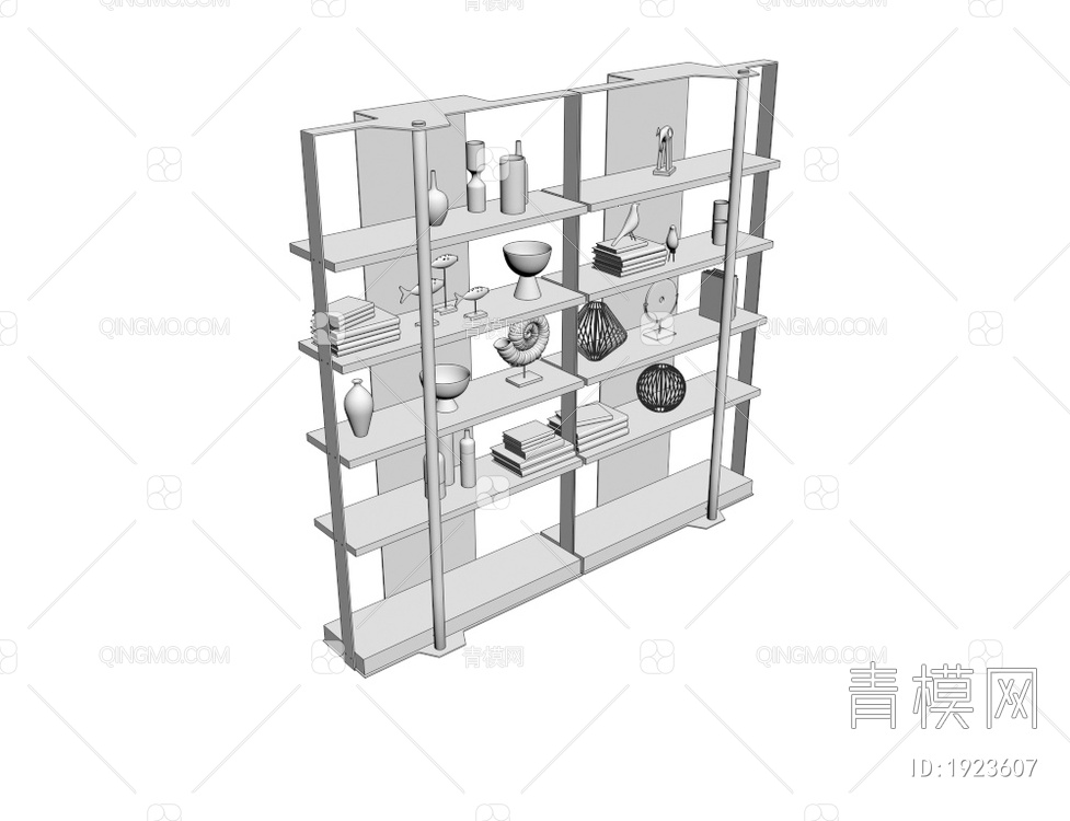 金属装饰柜置物架3D模型下载【ID:1923607】