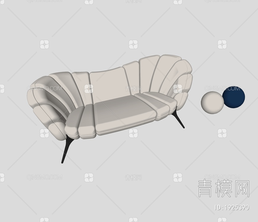 双人沙发SU模型下载【ID:1925390】
