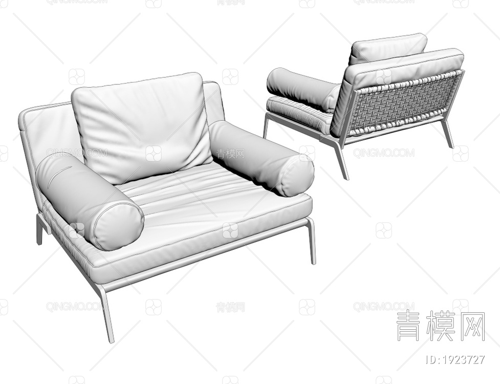 真皮单人休闲椅3D模型下载【ID:1923727】