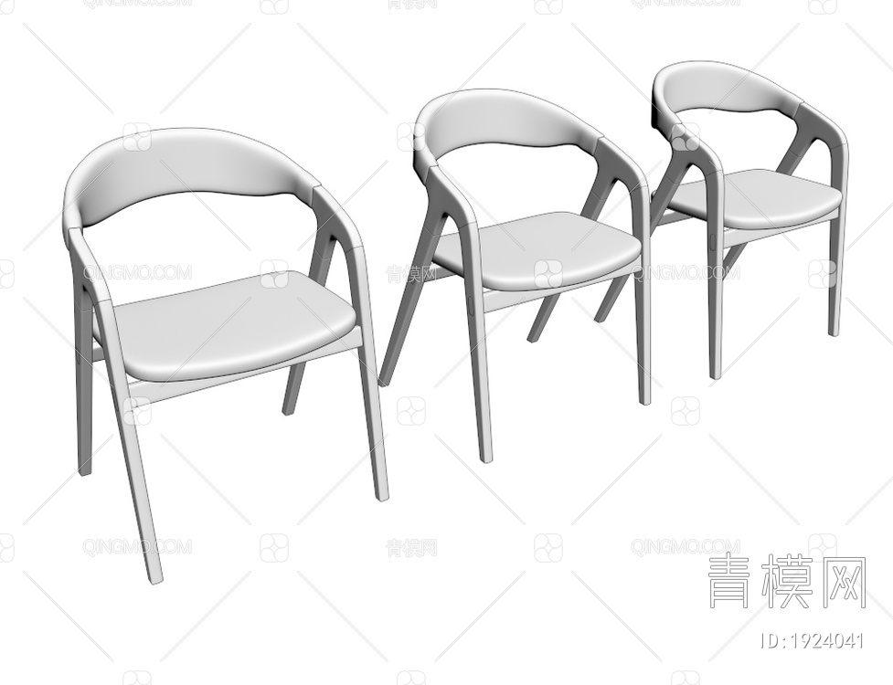 灰色布艺单椅3D模型下载【ID:1924041】