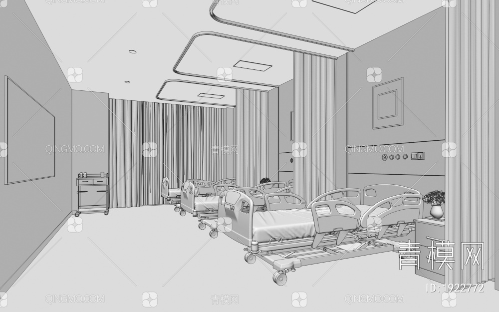 病房3D模型下载【ID:1922772】