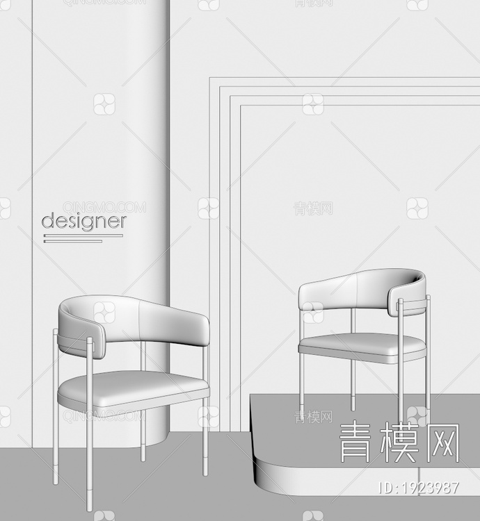 餐椅 单椅  休闲椅3D模型下载【ID:1923987】
