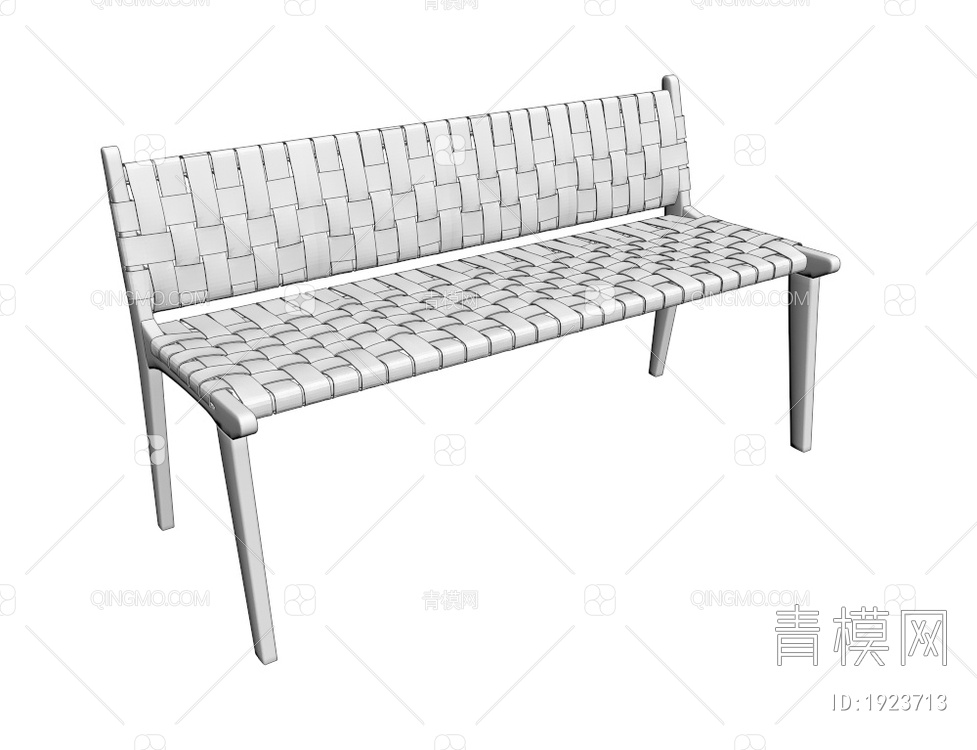 实木编织长椅 户外椅3D模型下载【ID:1923713】
