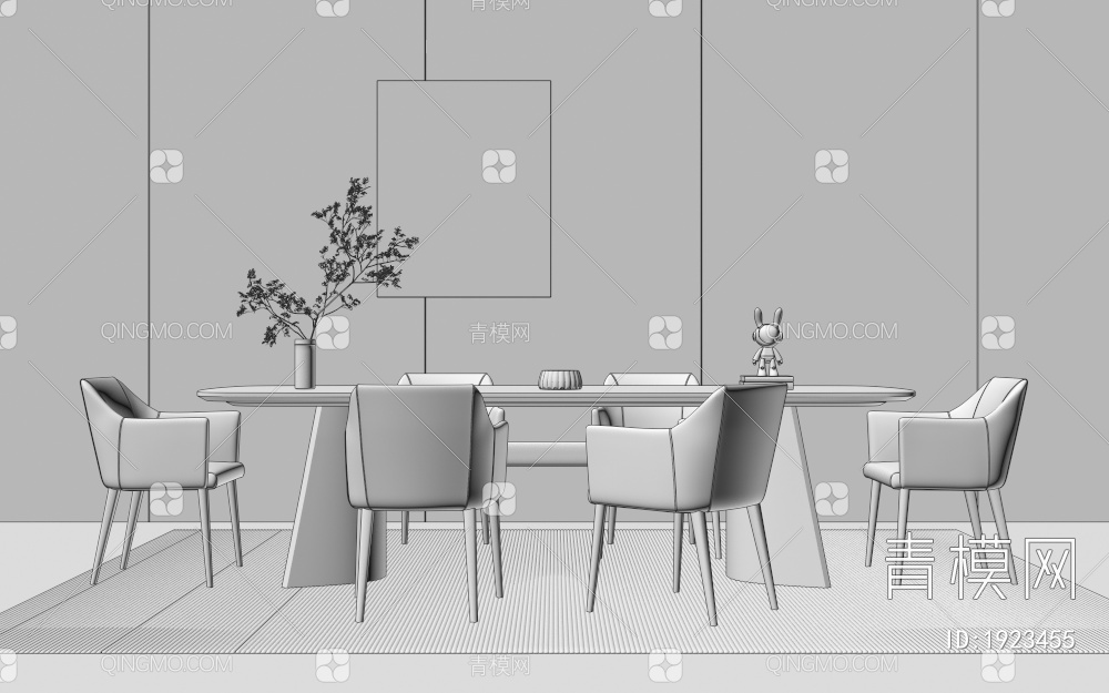 餐桌椅3D模型下载【ID:1923455】