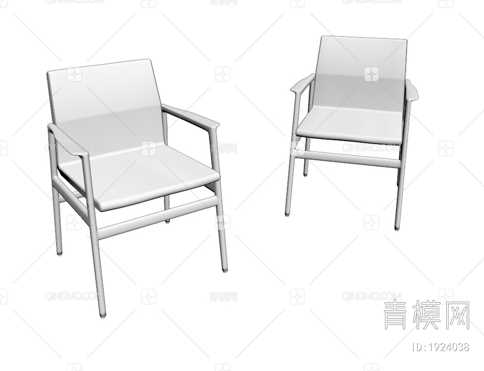 扶手靠背单椅3D模型下载【ID:1924038】