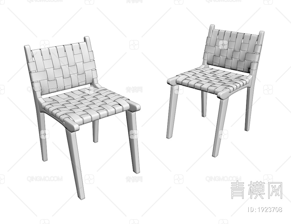 实木编织椅子3D模型下载【ID:1923708】