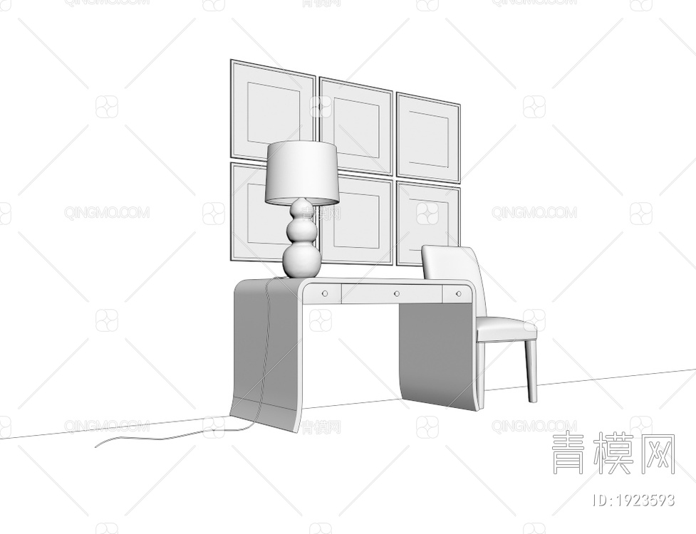书桌椅3D模型下载【ID:1923593】