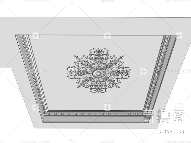 雕花石膏线吊顶3D模型下载【ID:1923500】