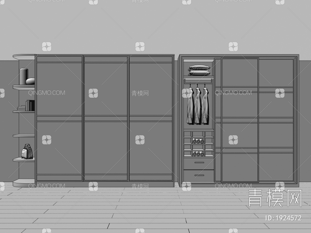 衣柜3D模型下载【ID:1924572】