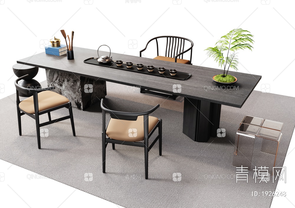 茶桌椅组合3D模型下载【ID:1926248】