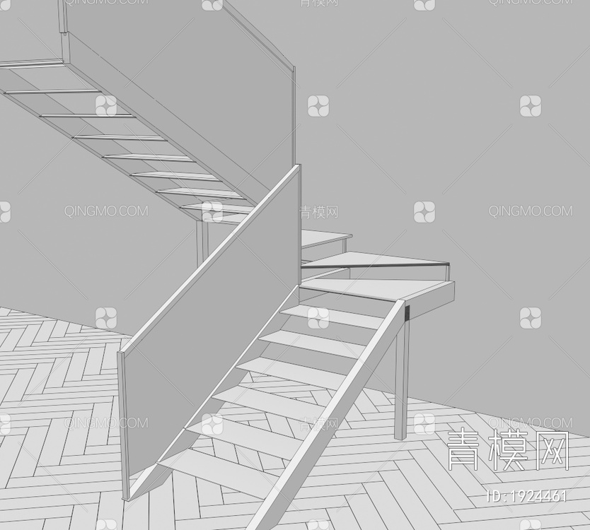 花纹板楼梯3D模型下载【ID:1924461】