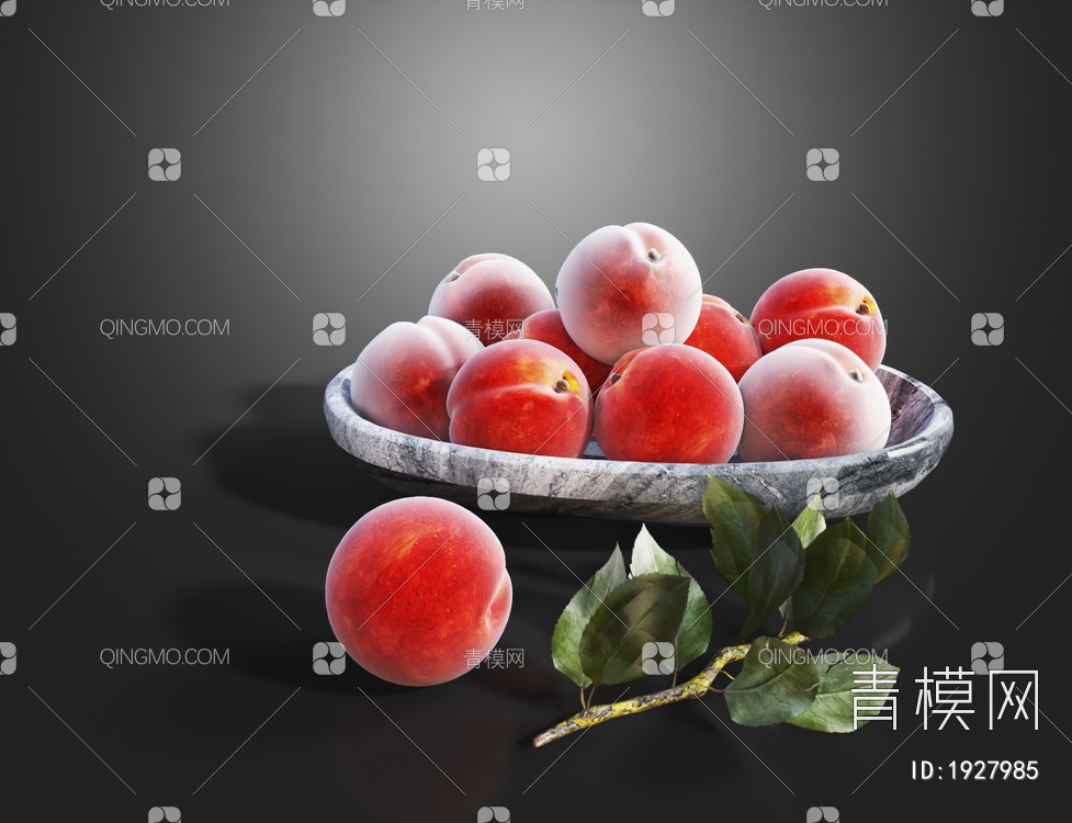 水果果盘 桃子3D模型下载【ID:1927985】