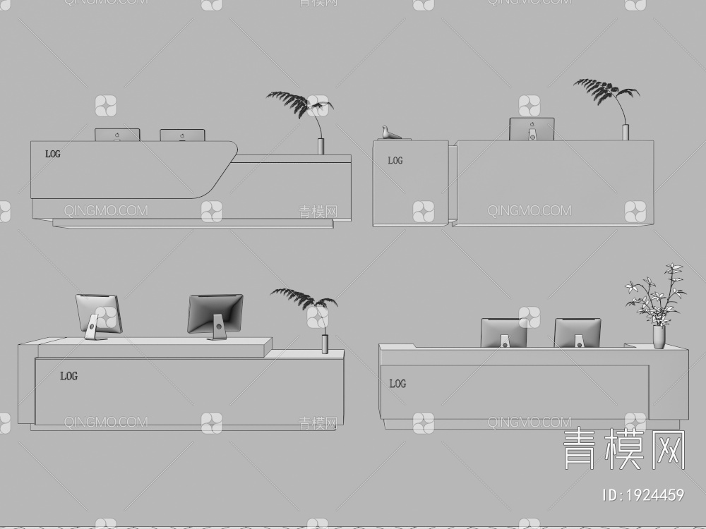 前台，吧台，接待台3D模型下载【ID:1924459】