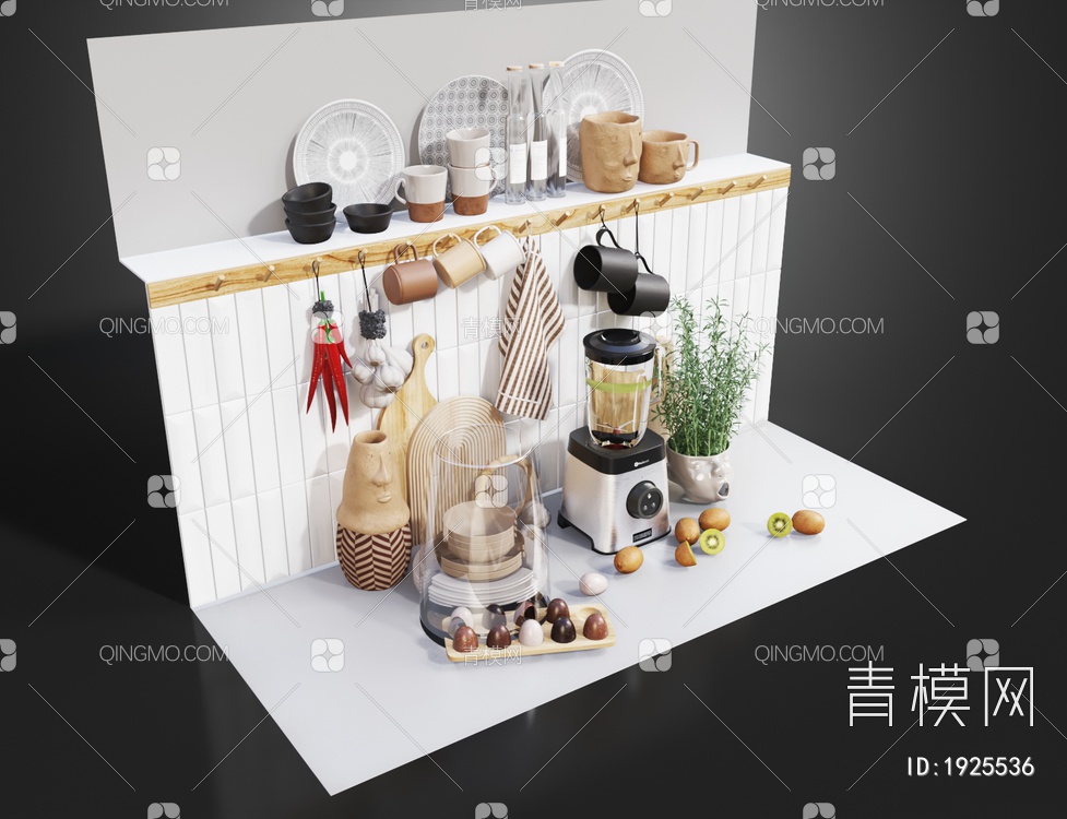 调味品 厨房器具3D模型下载【ID:1925536】
