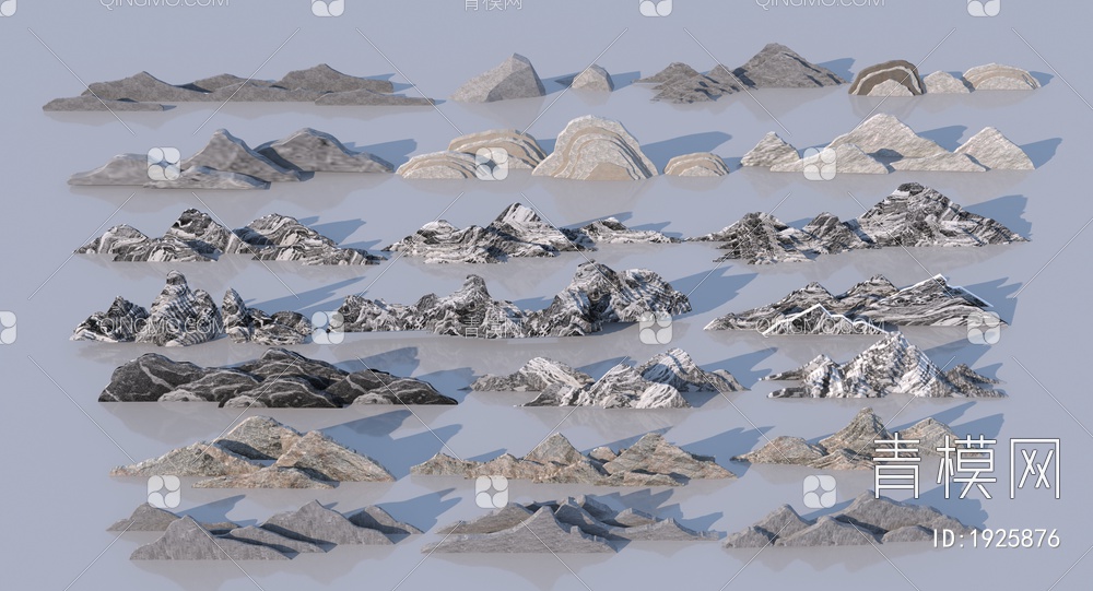景观石组合3D模型下载【ID:1925876】