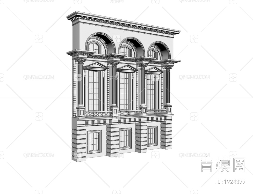 建筑门头门面3D模型下载【ID:1924399】