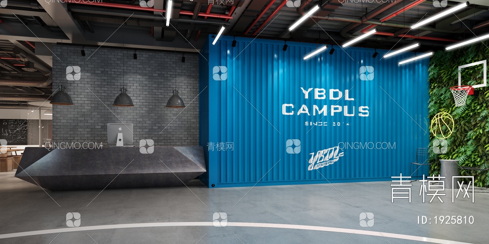 YBDL青少年篮球发展联盟办公室丨效果图+施工图+电气图+给排水+钢结构施工图【ID:1925810】