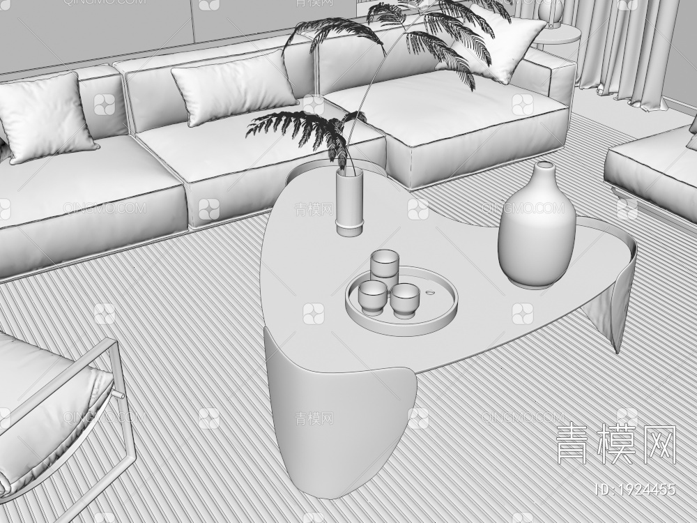 茶几，沙发3D模型下载【ID:1924455】
