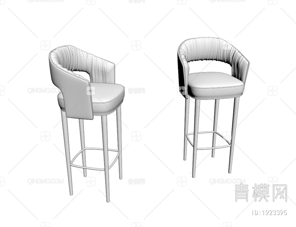 灰色吧台椅3D模型下载【ID:1923395】