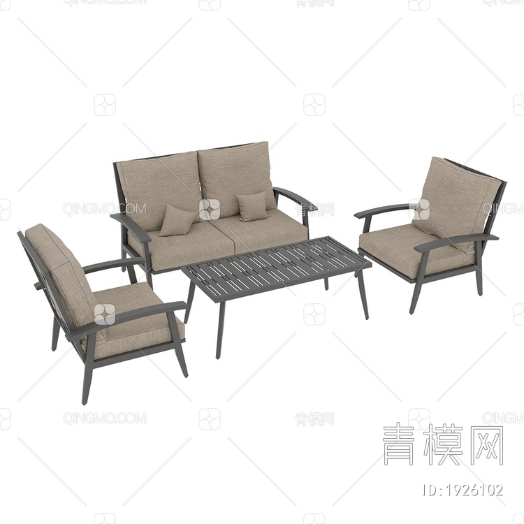 Club chair Rockport 沙发茶几椅组合3D模型下载【ID:1926102】