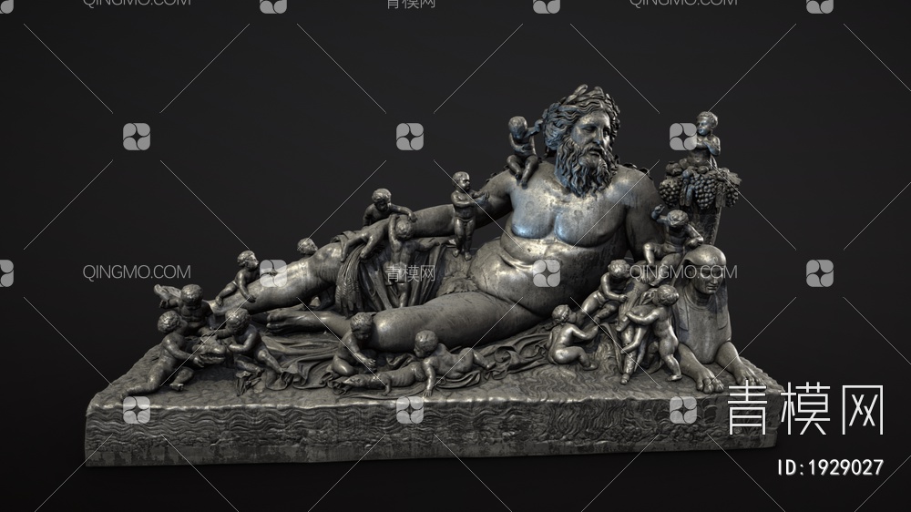 古罗马 人物雕塑 景观雕塑小品SU模型下载【ID:1929027】