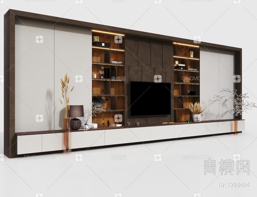 电视背景墙3D模型下载【ID:1928464】