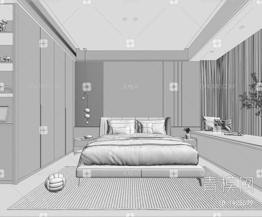 卧室3D模型下载【ID:1925599】