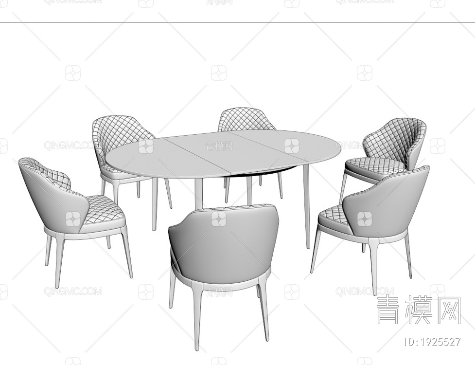 大理石餐桌椅3D模型下载【ID:1925527】
