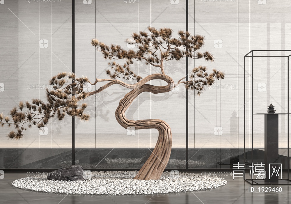 仿真松树雕塑装置3D模型下载【ID:1929460】