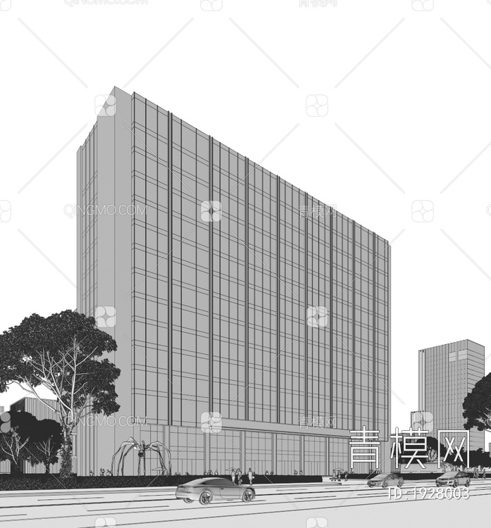 高层宾馆酒店、商务办公楼3D模型下载【ID:1928003】