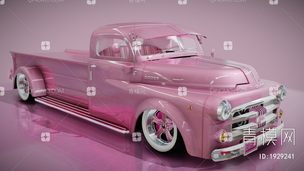 粉色汽车 皮卡SU模型下载【ID:1929241】