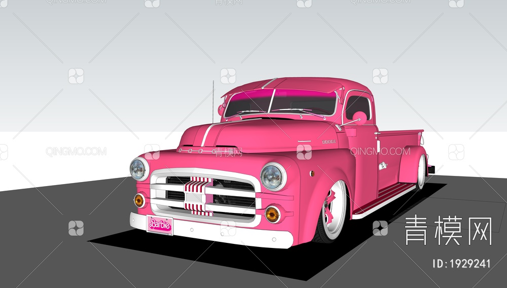 粉色汽车 皮卡SU模型下载【ID:1929241】