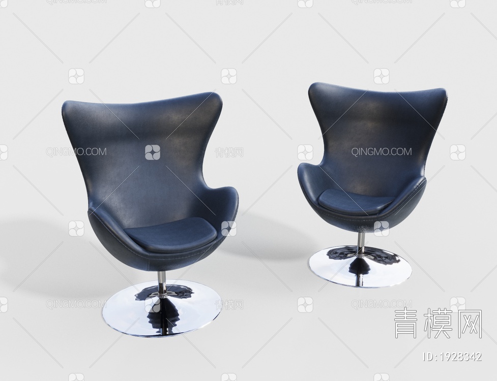 皮革休闲椅 单人转椅3D模型下载【ID:1928342】