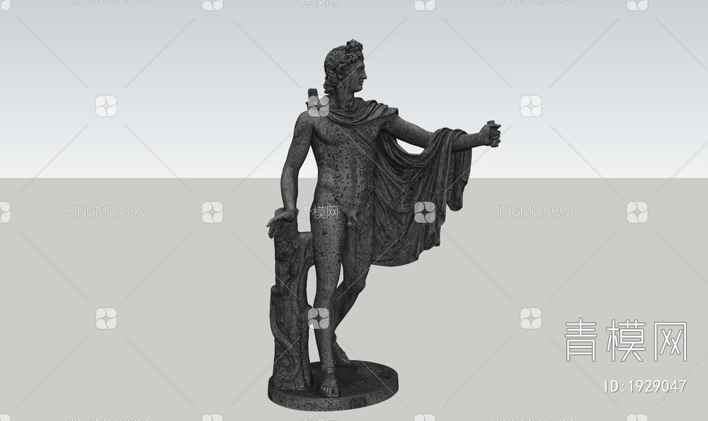 古罗马 人物雕塑SU模型下载【ID:1929047】