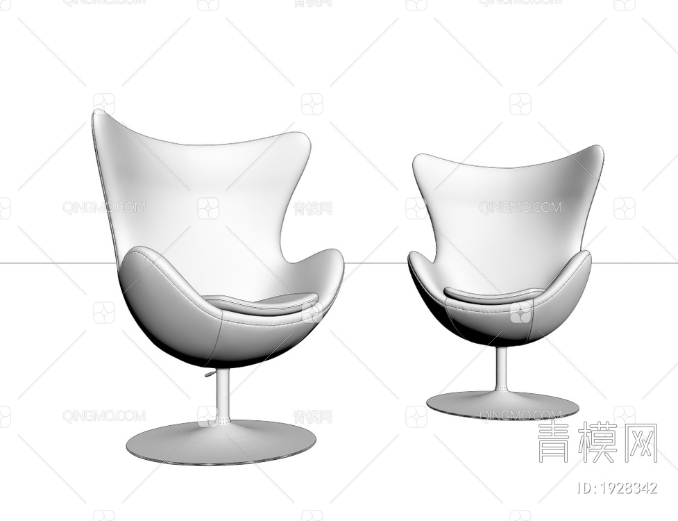 皮革休闲椅 单人转椅3D模型下载【ID:1928342】