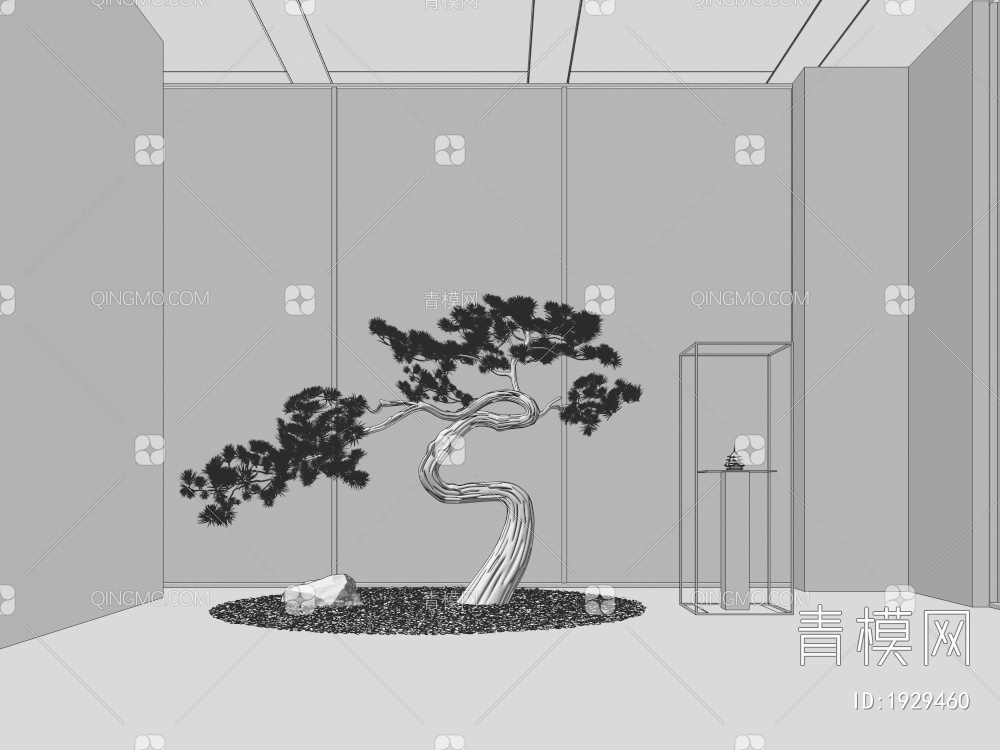仿真松树雕塑装置3D模型下载【ID:1929460】