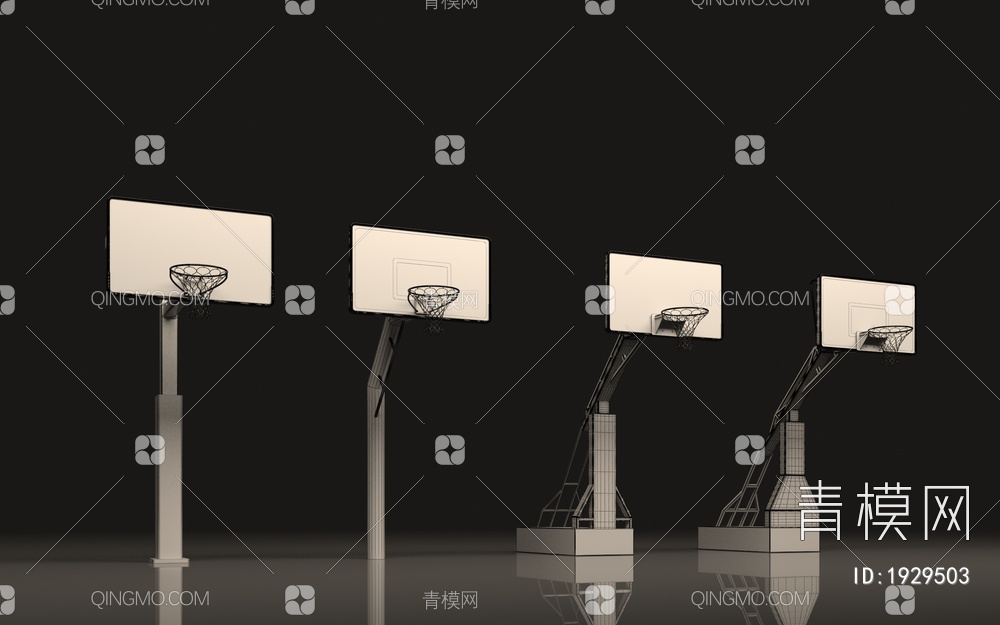 篮球架3D模型下载【ID:1929503】