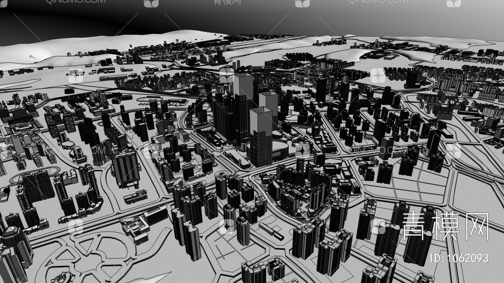 城市夜景景观3D模型下载【ID:1062093】