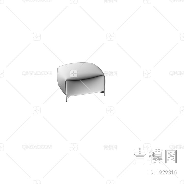 Mochi淡蓝面包凳3D模型下载【ID:1929315】