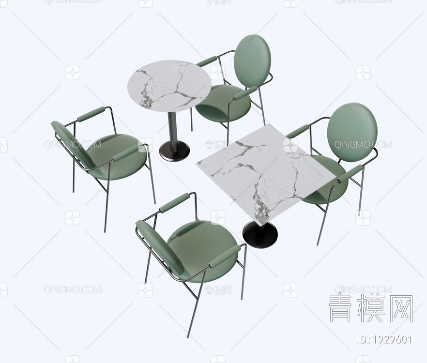 休闲桌椅组合SU模型下载【ID:1929601】
