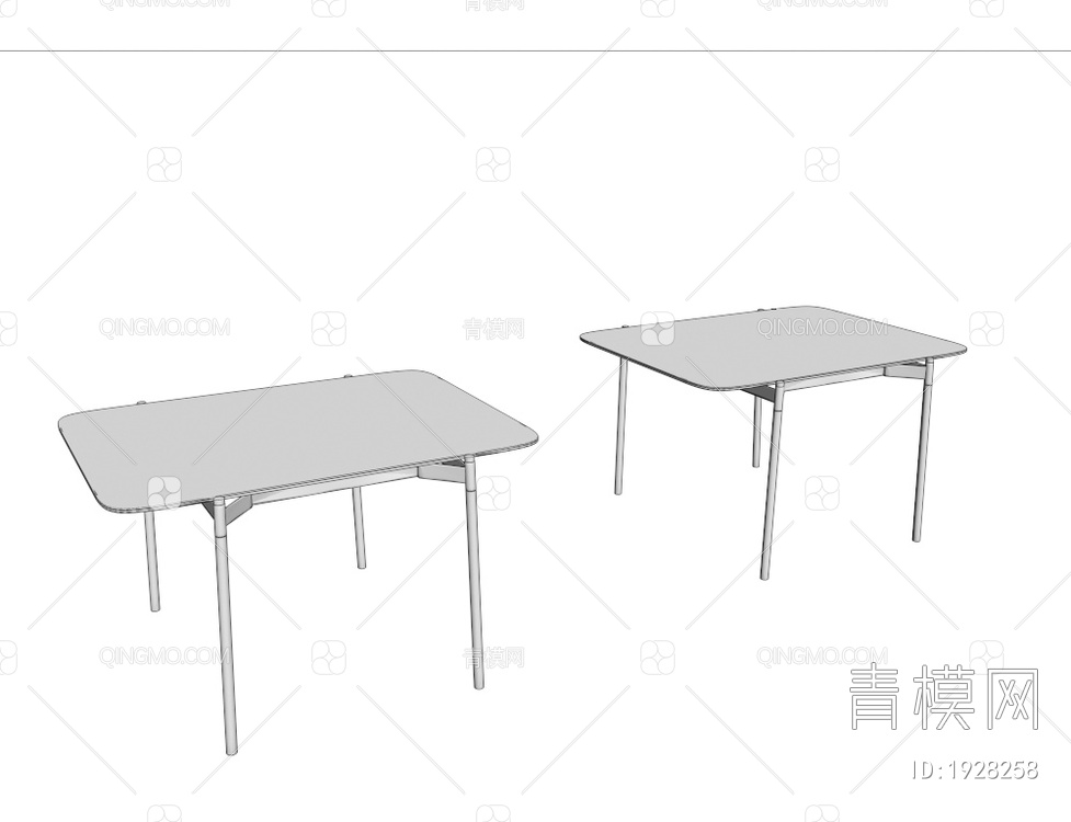 大理石方形桌 餐桌 休闲桌3D模型下载【ID:1928258】