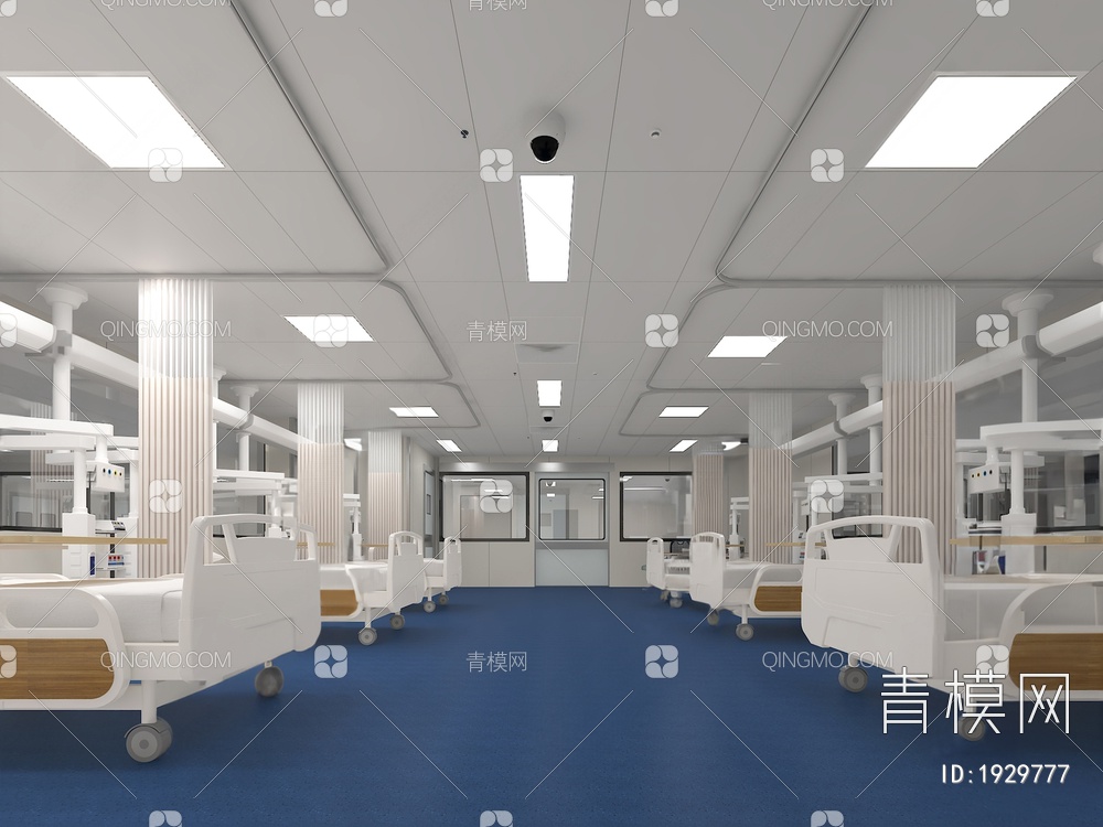 医院ICU病房3D模型下载【ID:1929777】