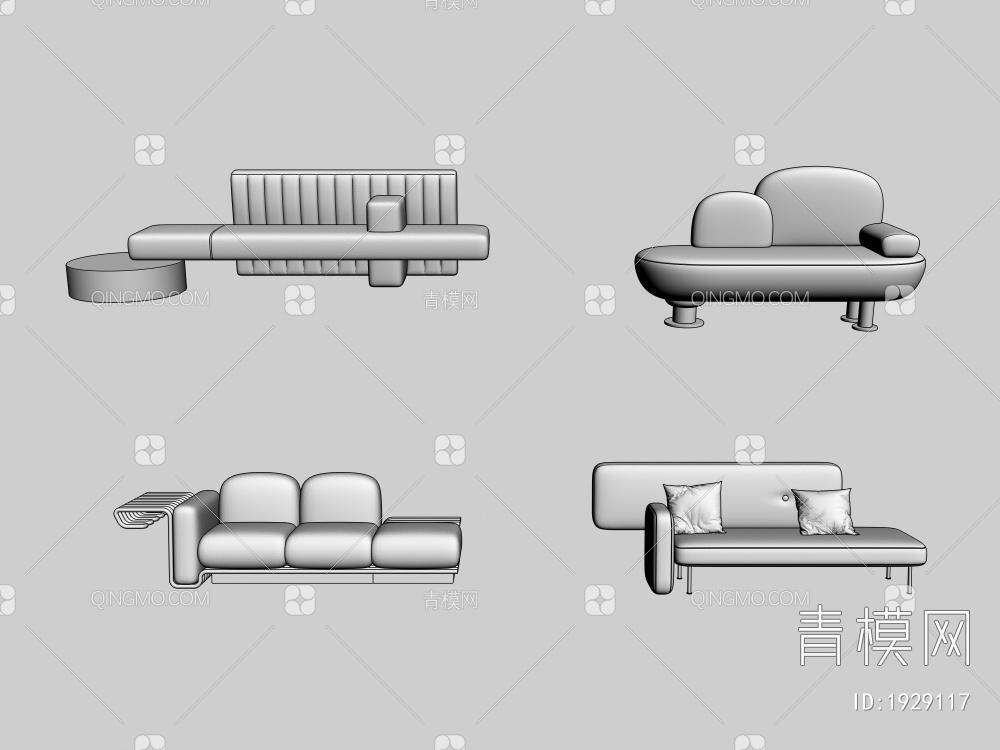 沙发 贵妃椅3D模型下载【ID:1929117】