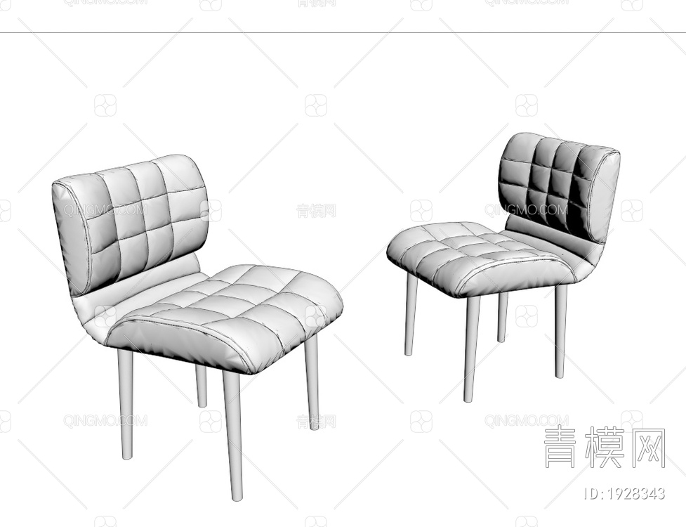 布料点人休闲椅 靠椅3D模型下载【ID:1928343】