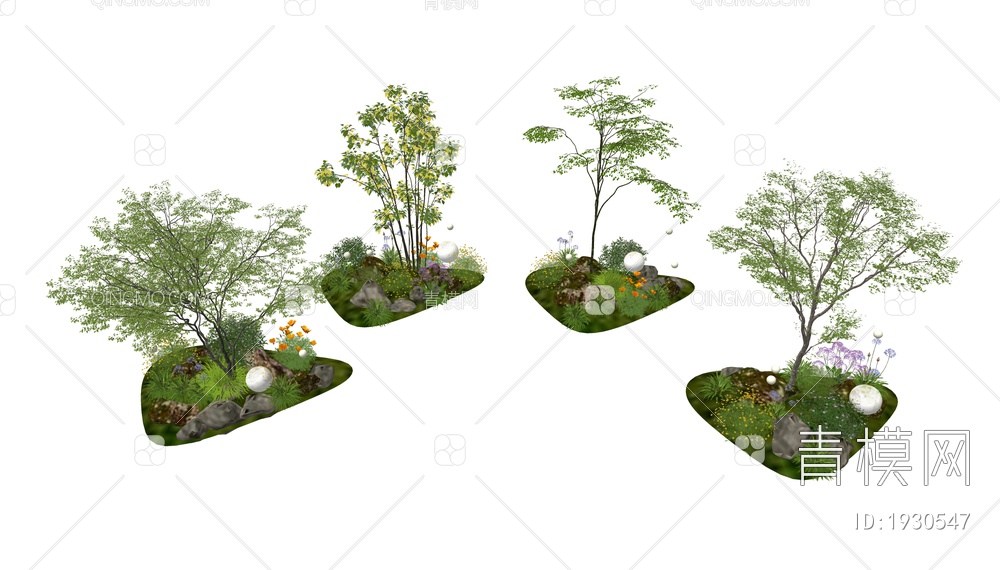 景观植物堆SU模型下载【ID:1930547】